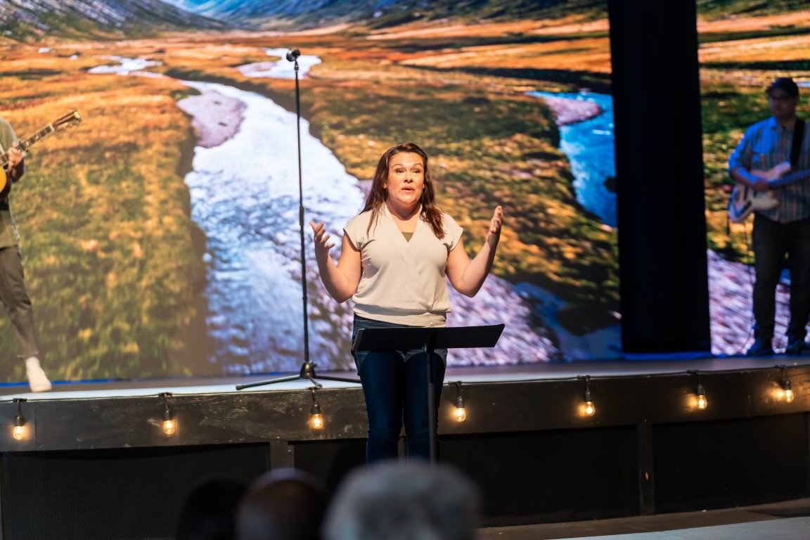 Speaking at event